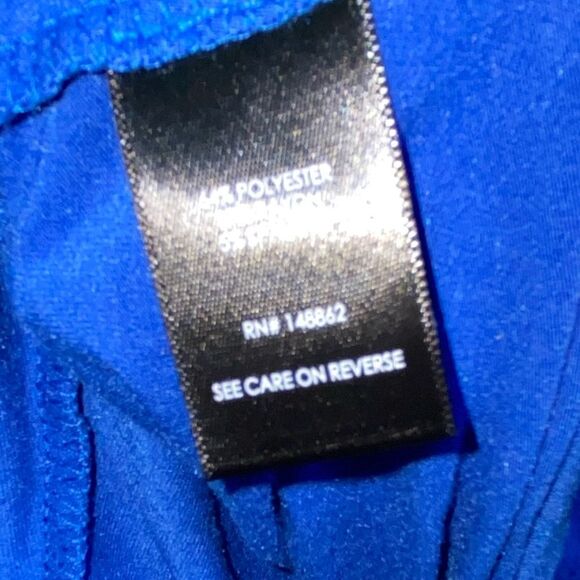 Torrid Sz 2X Blue Sleeveless Jersey Knit Full Length Ruching VNeck Bodycon Dress - Picture 5 of 7